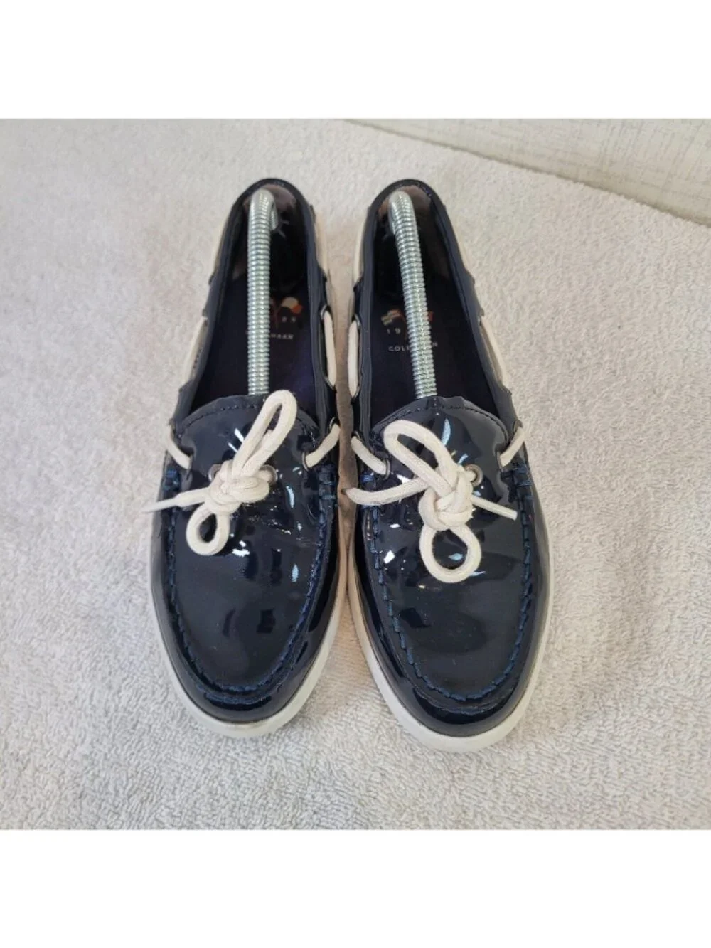 Cole Haan Boat Shoes Womens 6B Regatta Slip On W05747 Black Patent Leather - Picture 3 of 10